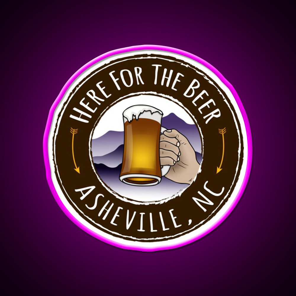 Asheville Beer Colored Beer Bar Decor Led Neon Sign Rgb Color - Neon sign mounted on wall in room