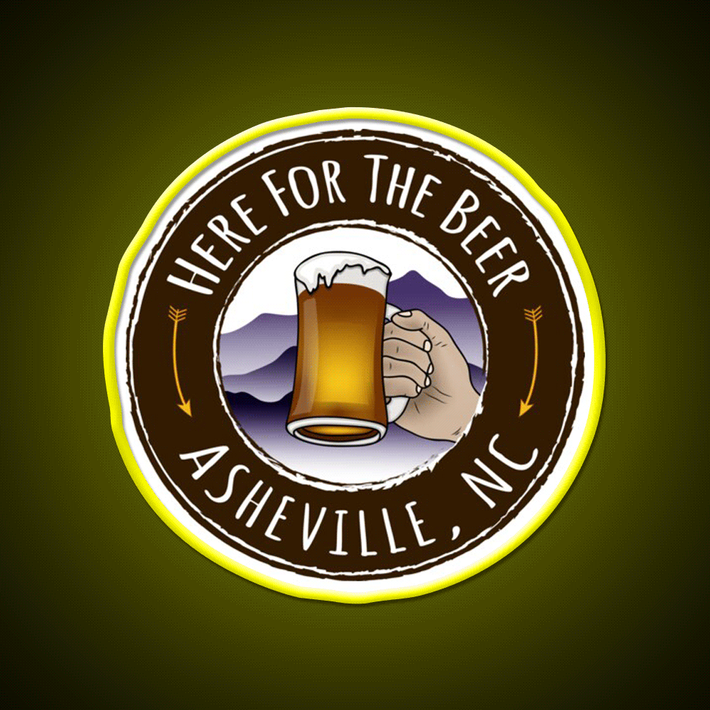 Asheville Beer Colored Beer Bar Decor Led Neon Sign Rgb Color - Custom LED neon sign front view