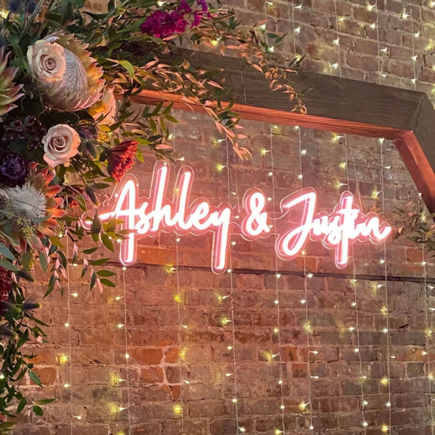 Ashley And Justin Neon Name Signs Wedding Decoration | Shineneon