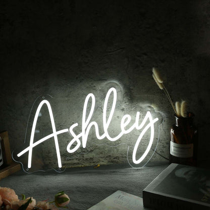 Ashley White Name Led Neon Sign - Shineneon