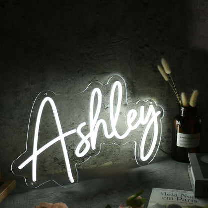 Ashley White Name Led Neon Sign - Shineneon