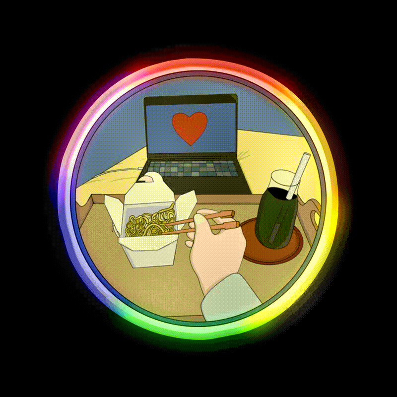 Asian Food A Drink And Something To Watch Led Neon Sign Chinese Food Rgb Color