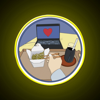 Asian Food A Drink And Something To Watch Led Neon Sign Chinese Food Rgb Color