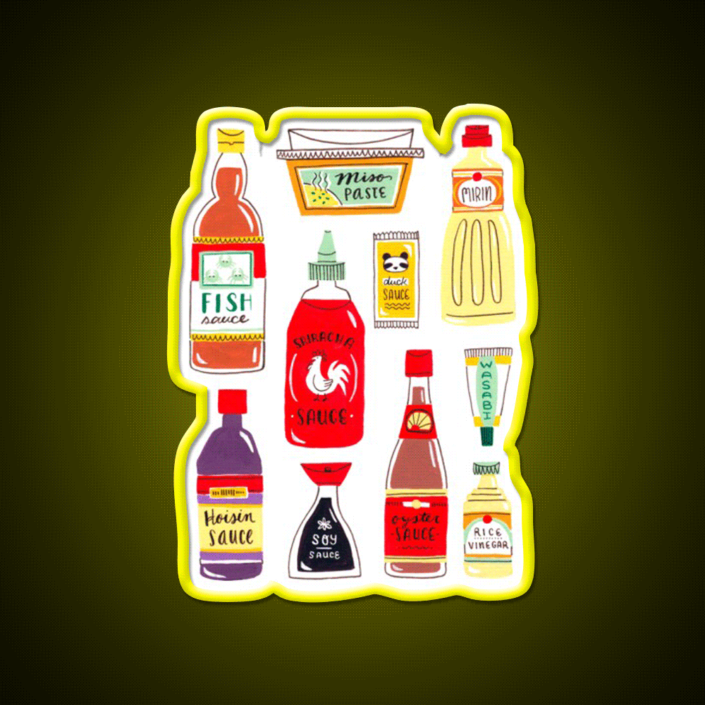 Asian Seasonings Led Neon Sign Chinese Food Rgb Color