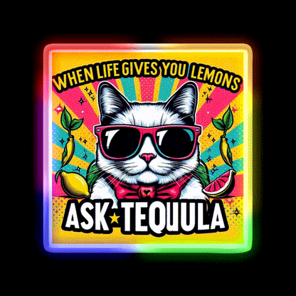 Ask Tequila Led Neon Sign Chinese Food Rgb Color - LED neon sign close-up detail