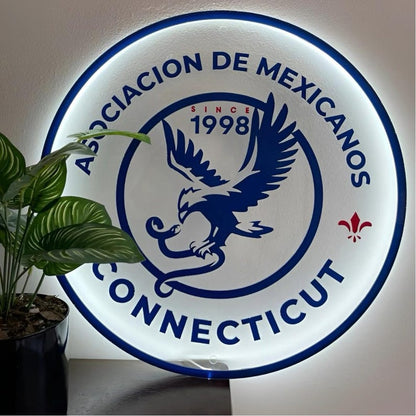 Asociacion De Mexicanos Acrylic Business Logo Sign