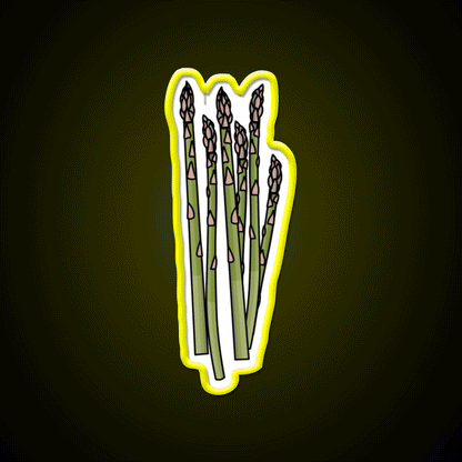Asparagus Snack Food Led Neon Sign Rgb Color - Custom LED neon sign front view
