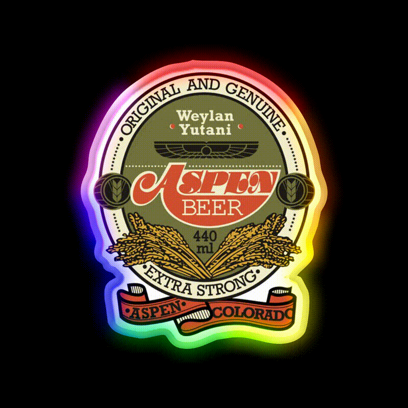 Aspen Beer Weylan Yutani Beer Bar Decor Led Neon Sign Wall Art Rgb Color - LED neon sign close-up detail