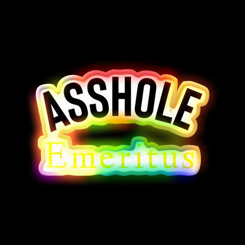 Asshole Emeritus Man Cave Bar Led Neon Sign Rgb Color