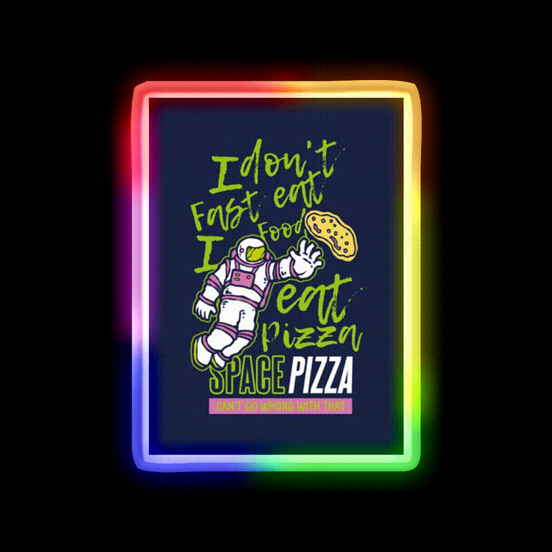 Astro Pizza Fast Food Led Neon Sign For Burger Place Rgb Color