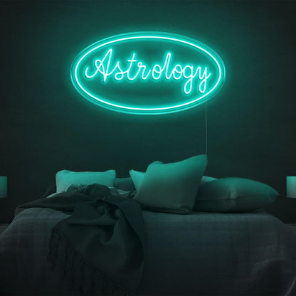 Astrology Amber Led Neon Sign With Ellipse Border For Bedroom Wall Decor | Shineneon