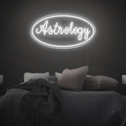 Astrology Amber Led Neon Sign With Ellipse Border For Bedroom Wall Decor | Shineneon