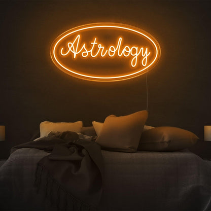 Astrology Amber Led Neon Sign With Ellipse Border For Bedroom Wall Decor | Shineneon
