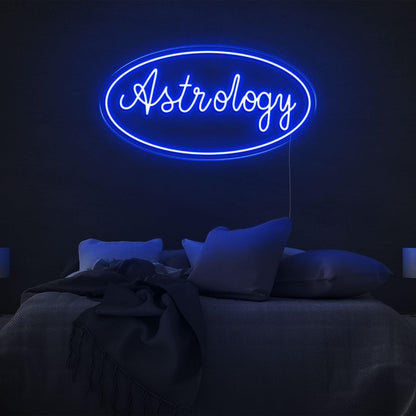 Astrology Amber Led Neon Sign With Ellipse Border For Bedroom Wall Decor | Shineneon
