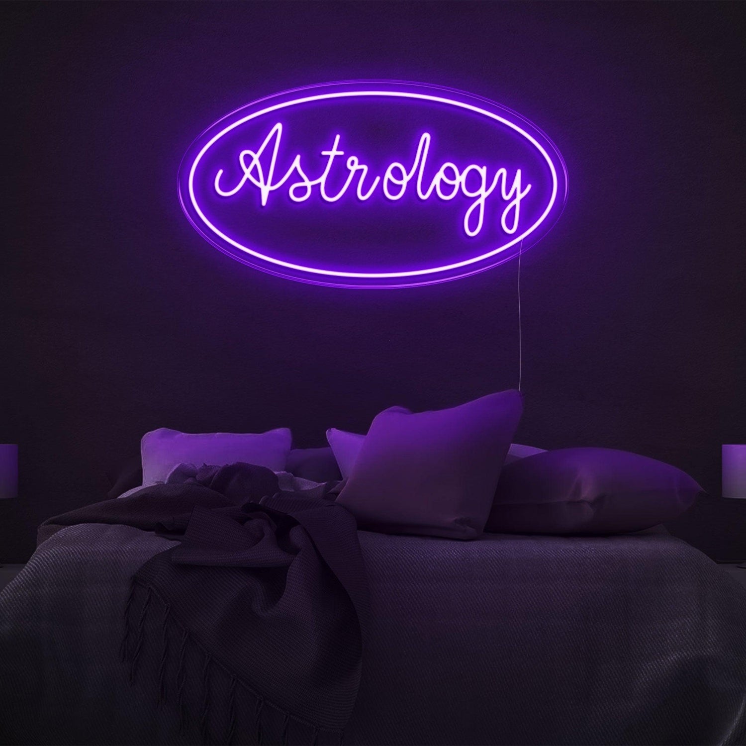 Astrology Amber Led Neon Sign With Ellipse Border For Bedroom Wall Decor | Shineneon