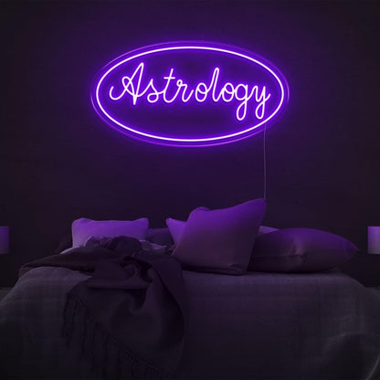 Astrology Amber Led Neon Sign With Ellipse Border For Bedroom Wall Decor | Shineneon