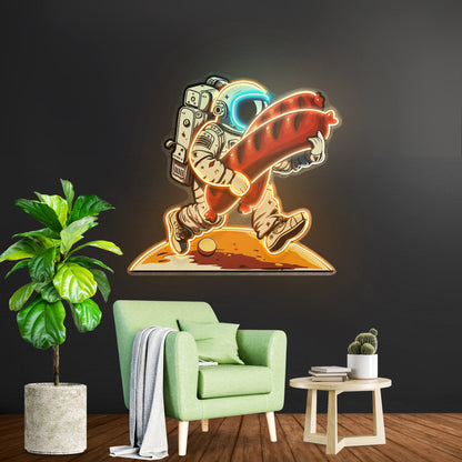 Astronaut And Sausage Custom Led Signs Artwork For Sale - Shineneon