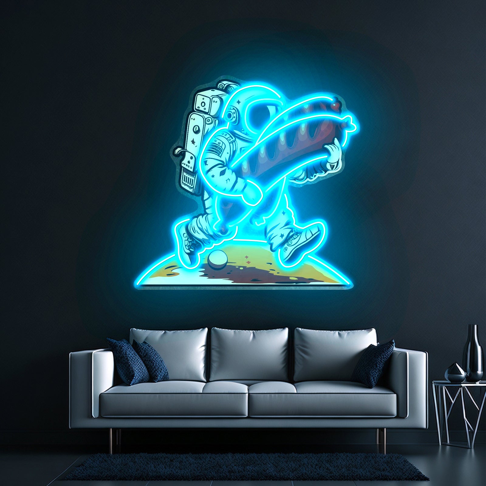 Astronaut And Sausage Custom Led Signs Artwork For Sale