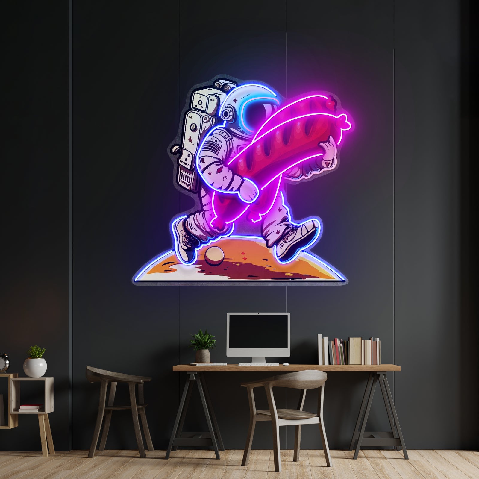 Astronaut And Sausage Custom Led Signs Artwork For Sale