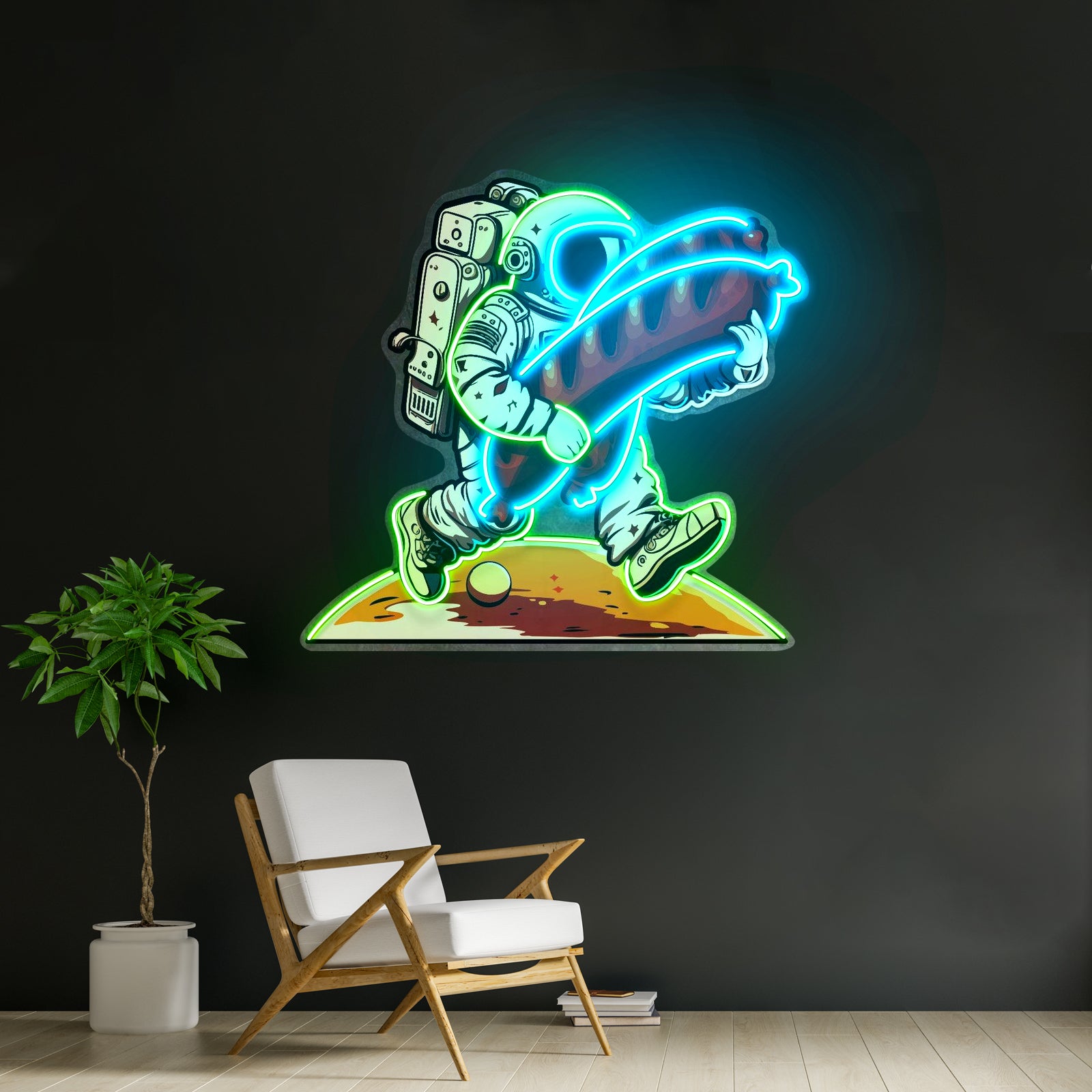 Astronaut And Sausage Custom Led Signs Artwork For Sale