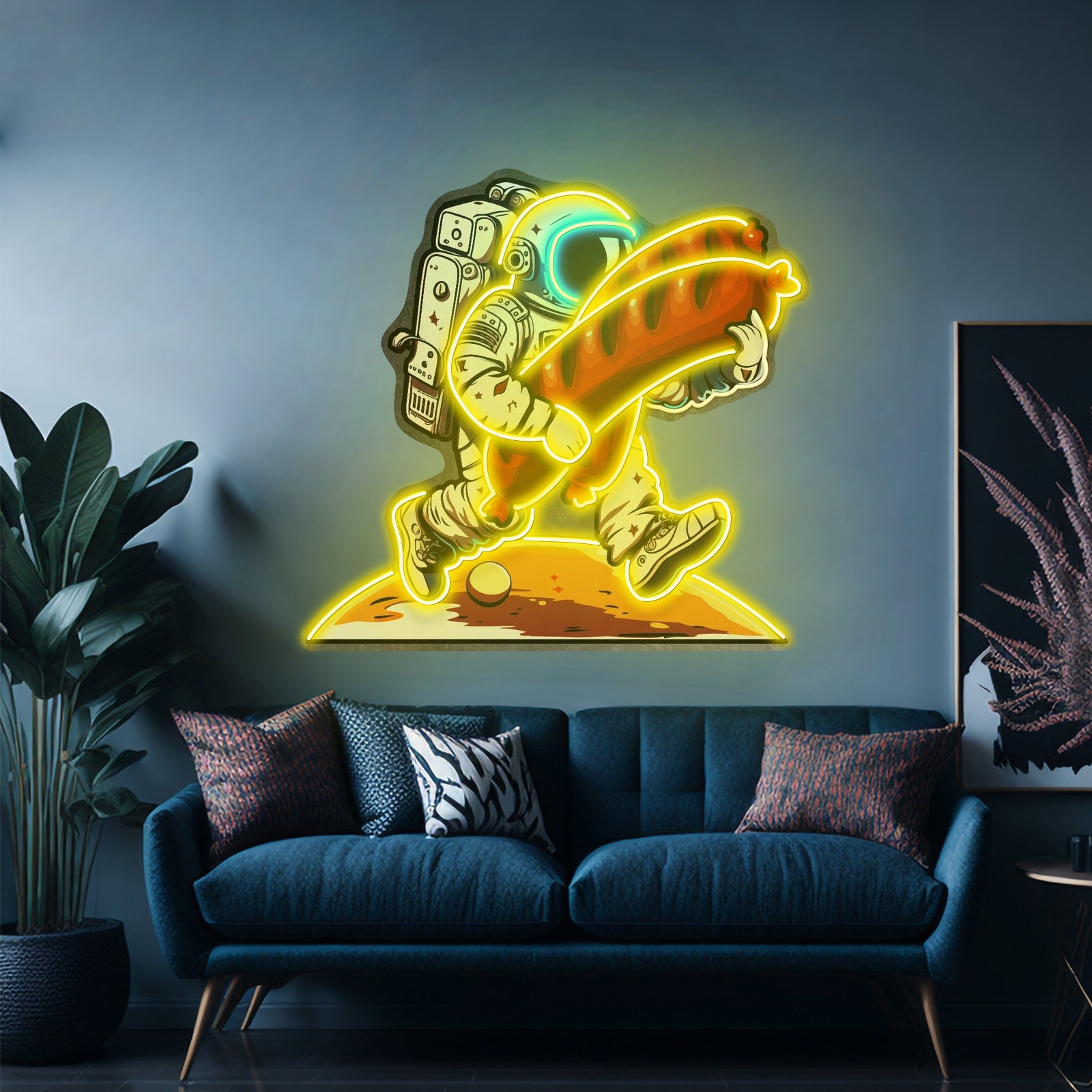 Astronaut And Sausage Custom Led Signs Artwork For Sale