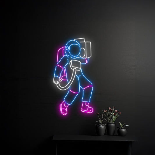 Astronaut Boombox Neon Sign