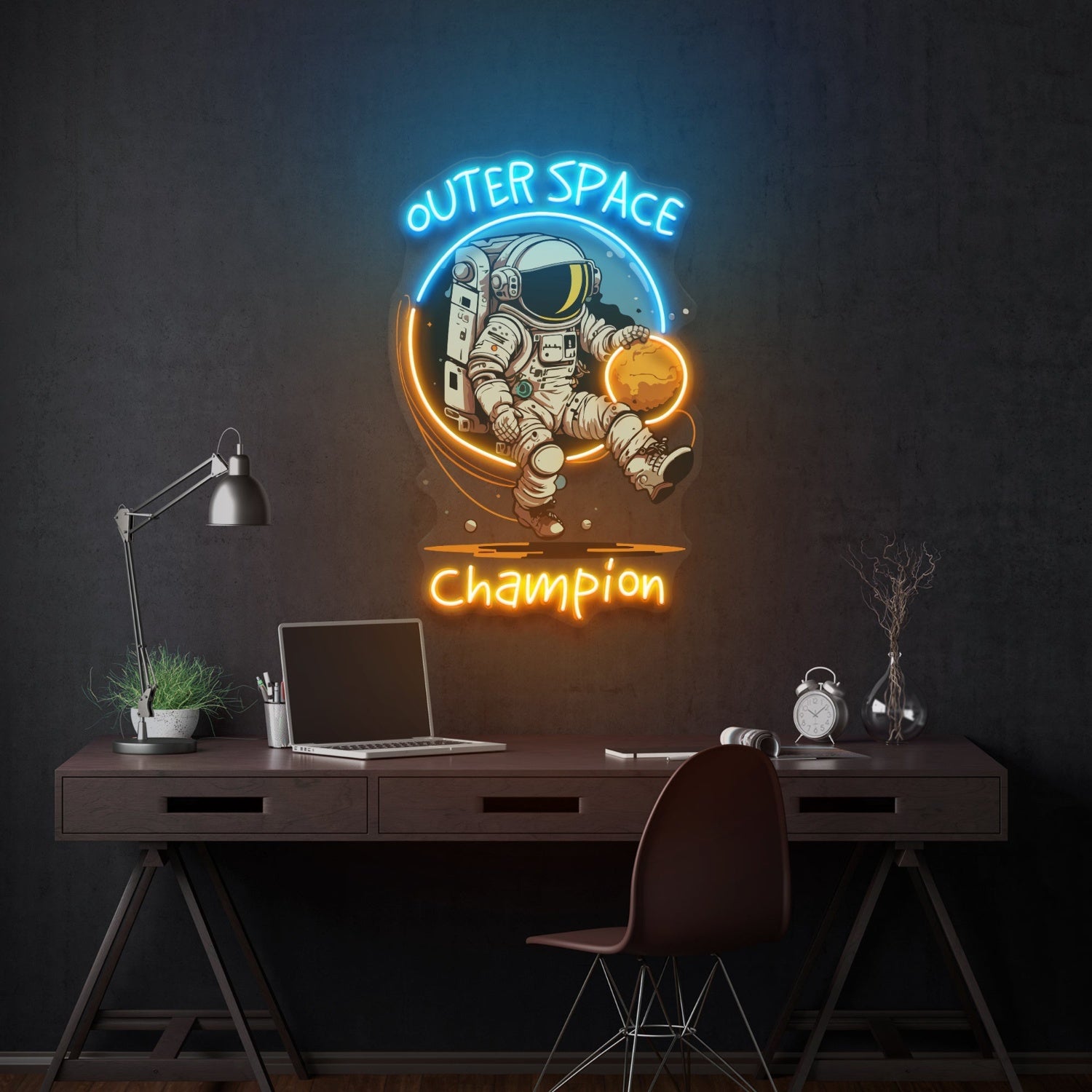 Astronaut Champion For Space Acrylic Artwork Led Neon Sign | Shineneon