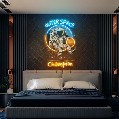 Astronaut Champion For Space Acrylic Artwork Led Neon Sign | Shineneon