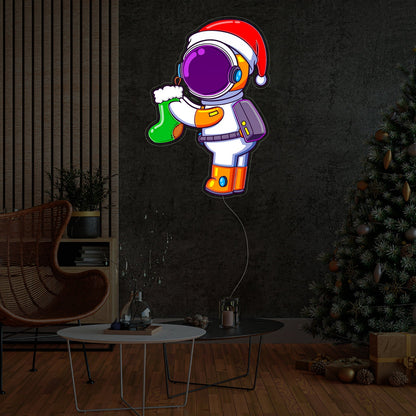 Astronaut Christmas Neon Acrylic Artwork | Shineneon