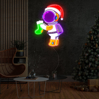 Astronaut Christmas Neon Acrylic Artwork | Shineneon