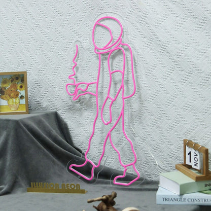 Astronaut Coffee Led Neon Sign For Space And Coffee Lovers | Shineneon