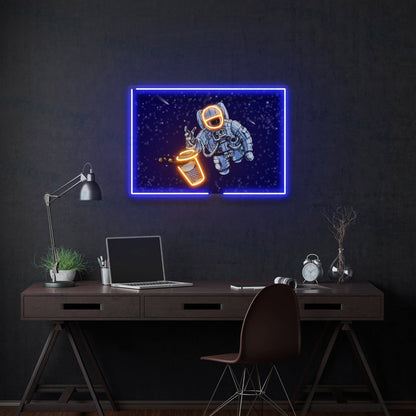 Astronaut Coffee Led Uv Led Neon Sign Coffee Wall Decor - Shineneon