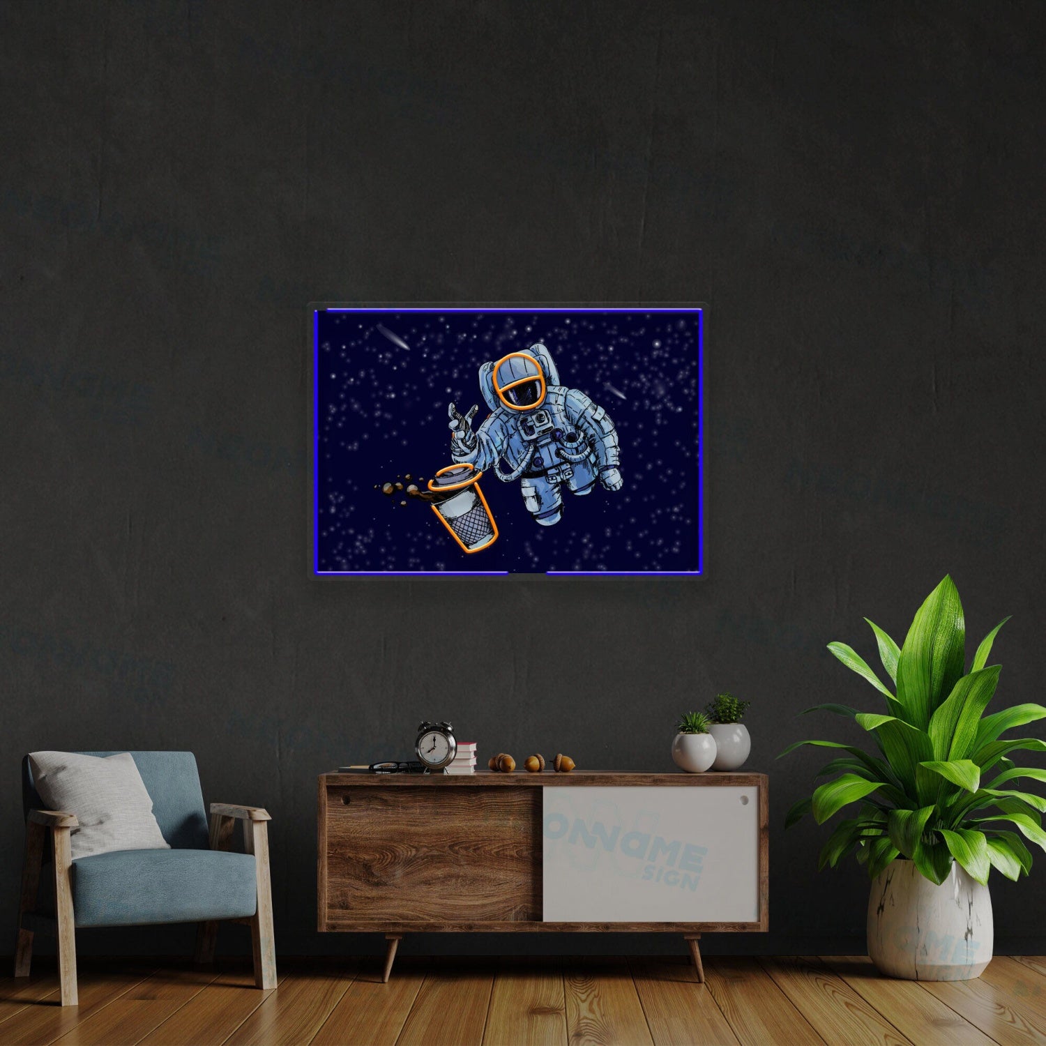 Astronaut Coffee Led Uv Led Neon Sign Coffee Wall Decor - Shineneon