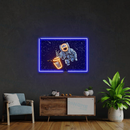 Astronaut Coffee Led Uv Led Neon Sign Coffee Wall Decor - Shineneon