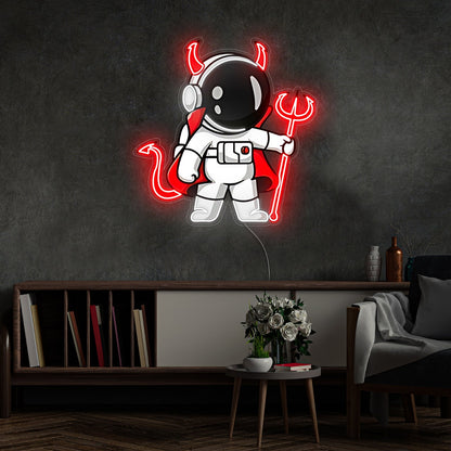 Astronaut Devil Neon Acrylic Artwork | Shineneon