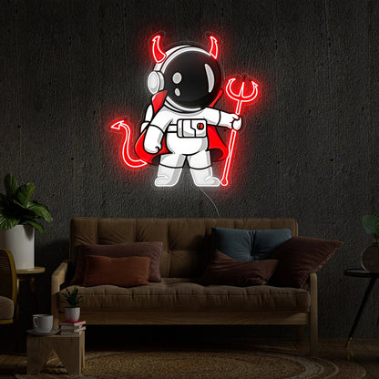 Astronaut Devil Neon Acrylic Artwork | Shineneon