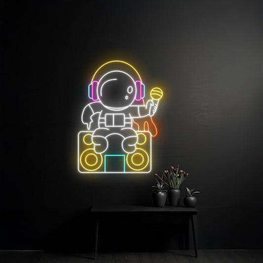 Astronaut Dj Neon Sign Spaceman Led Light