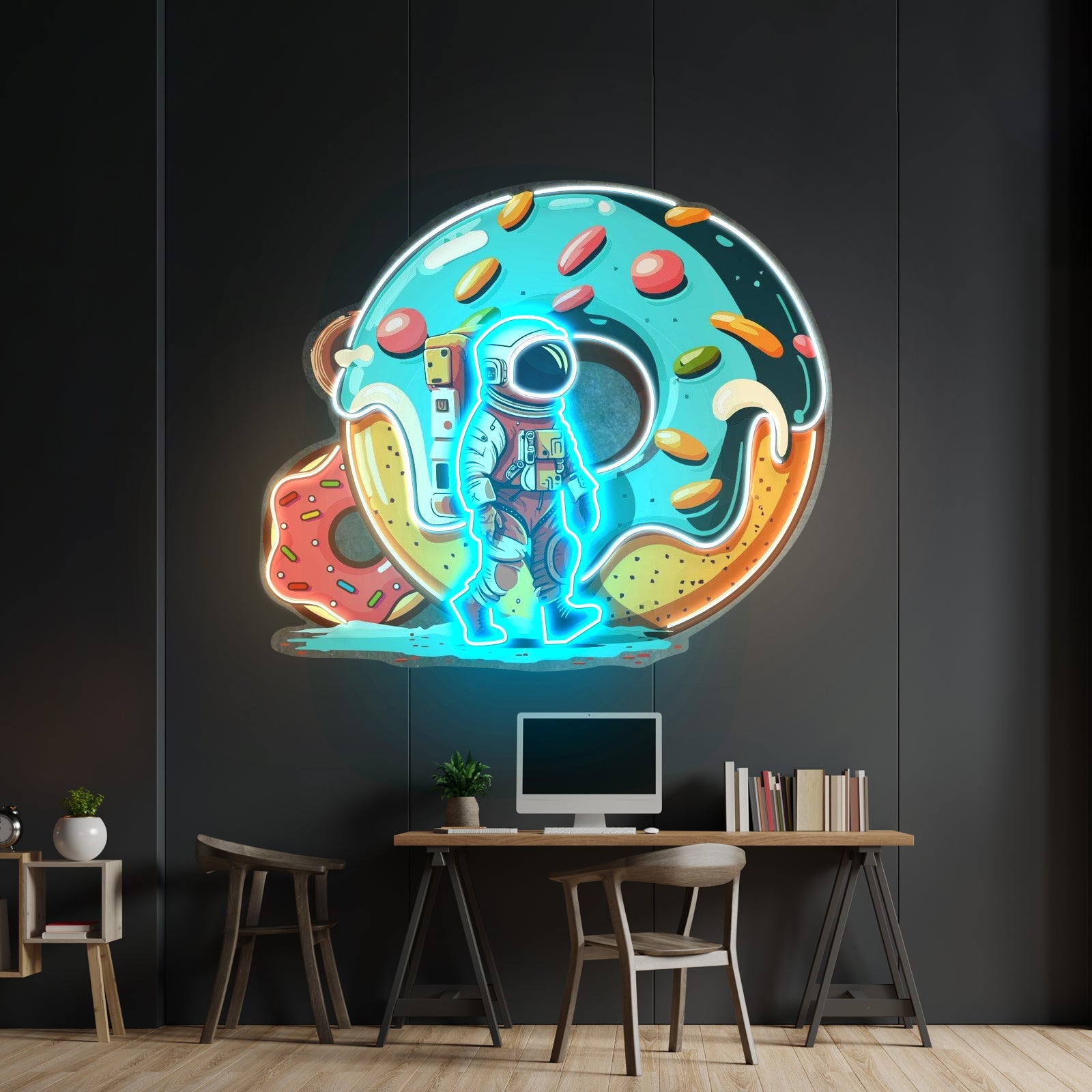 Astronaut Donut Custom Led Signs Artwork For Sale - Shineneon