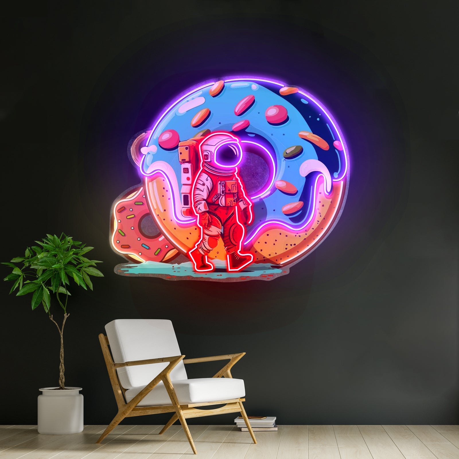 Astronaut Donut Custom Led Signs Artwork For Sale - Shineneon