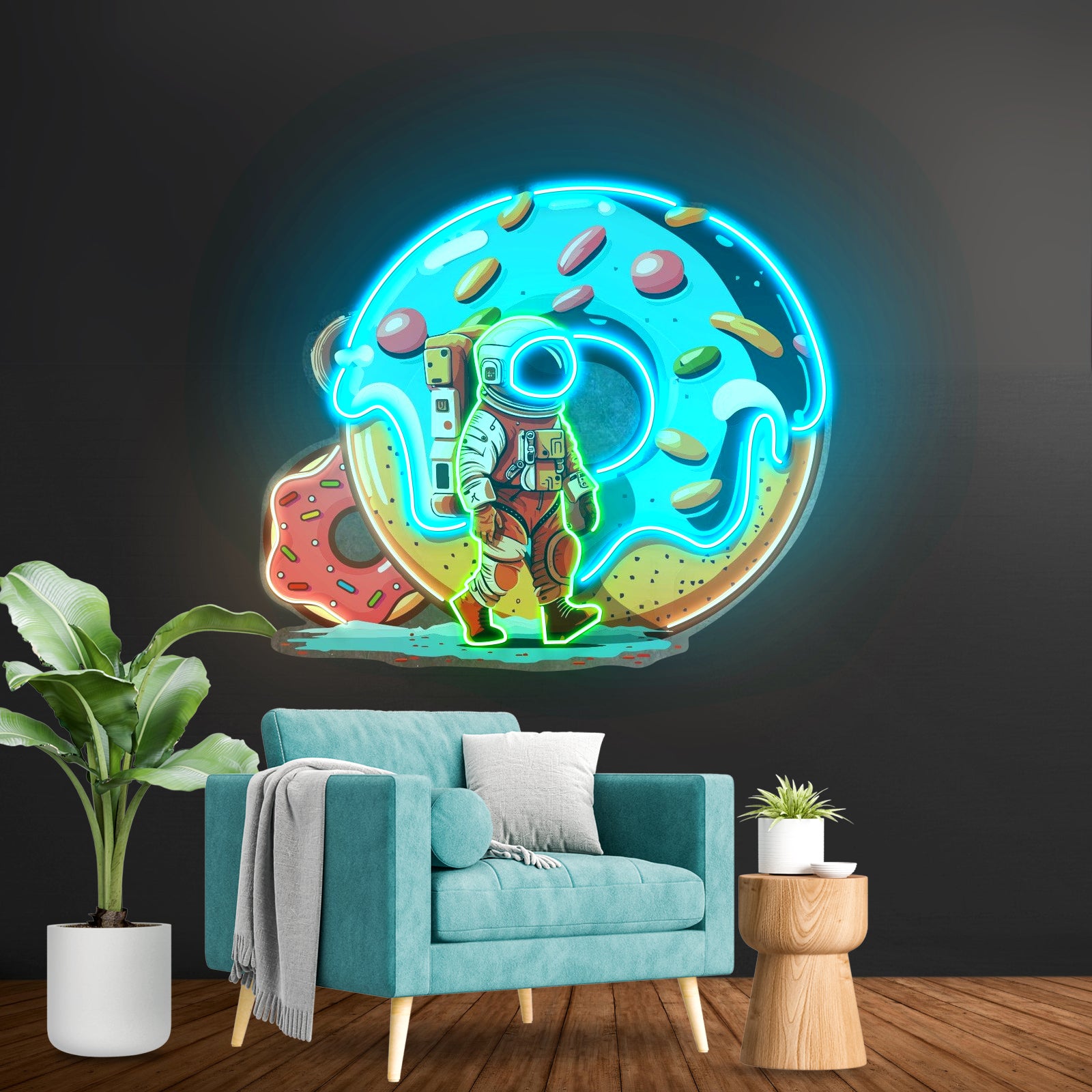Astronaut Donut Custom Led Signs Artwork For Sale