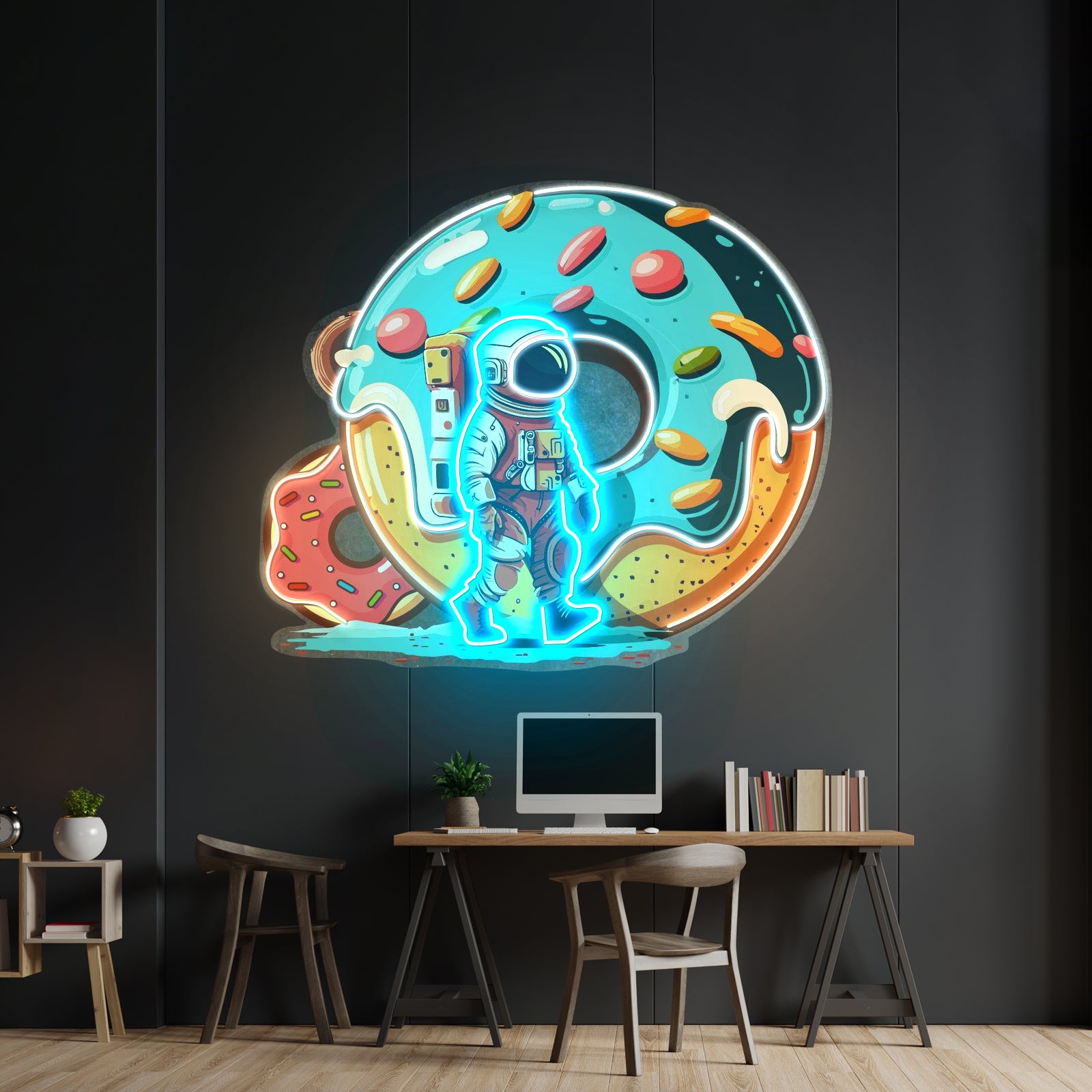 Astronaut Donut Custom Led Signs Artwork For Sale