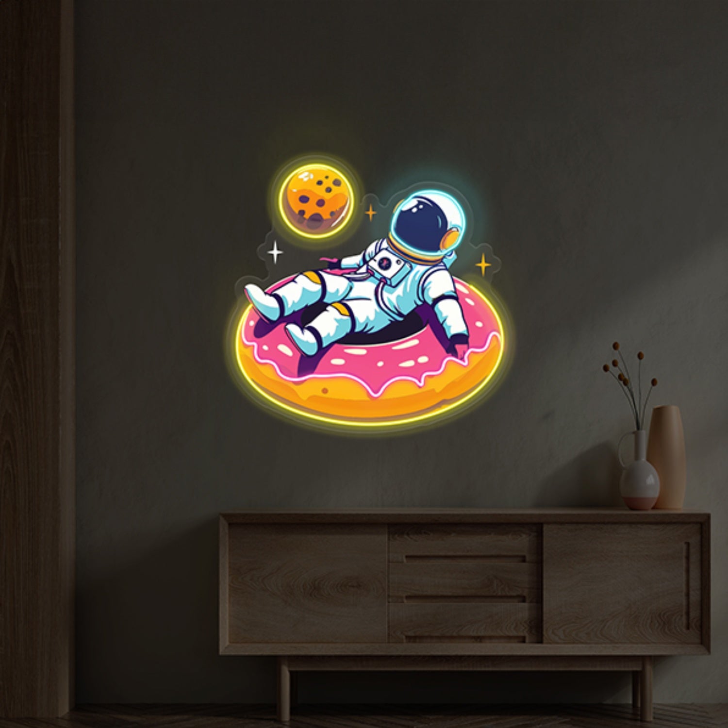 Astronaut Donut Led Neon Acrylic Artwork | Shineneon