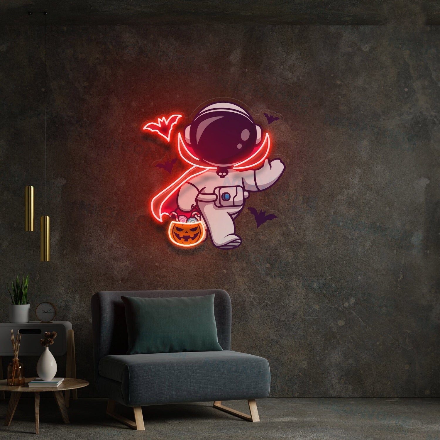 Astronaut Dracula Led Uv Neon Sign Halloween Decoration | Shineneon