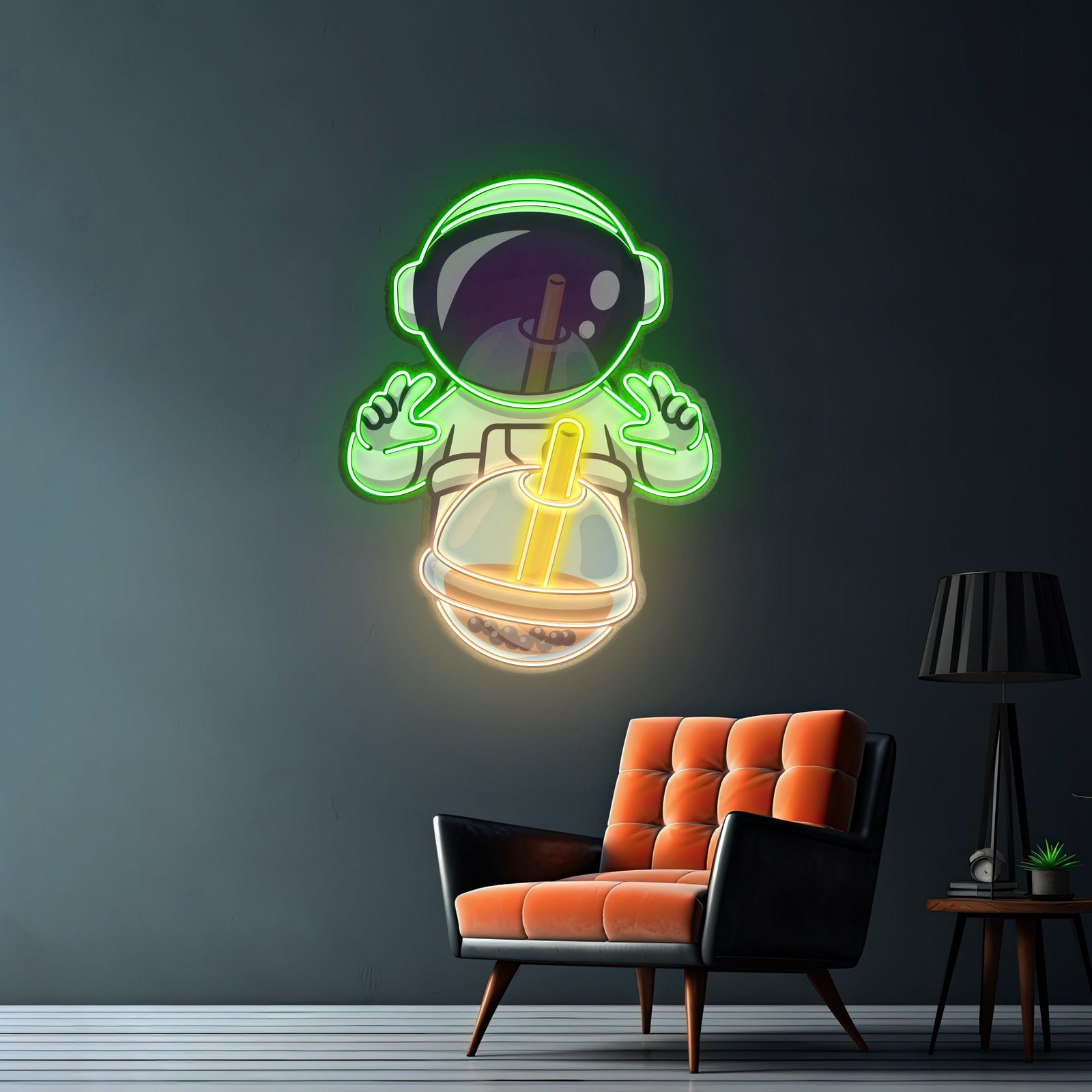 Astronaut Drinking Milktea Led Neon Sign Light Custom Led Signs - Shineneon
