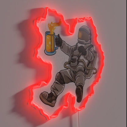 Astronaut Drinks Beer In Space Science Fiction Rgb Led Neon Sign - Shineneon
