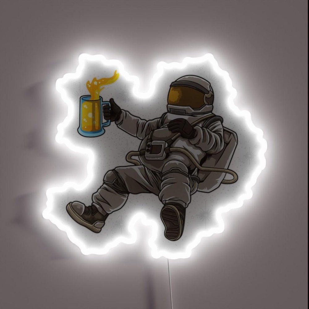 Astronaut Drinks Beer In Space Science Fiction Rgb Led Neon Sign - Shineneon