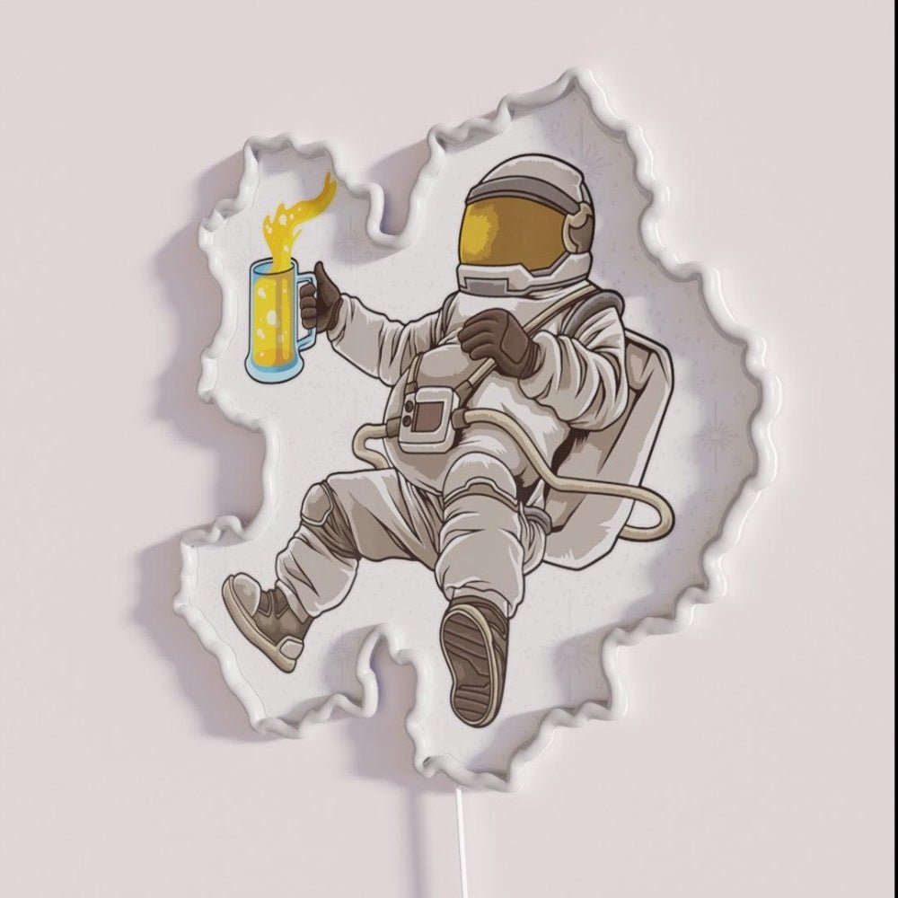Astronaut Drinks Beer In Space Science Fiction Rgb Led Neon Sign - Shineneon