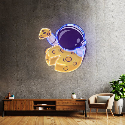 Astronaut Eating Cheese Moon Led Neon Sign Light Custom Led Signs - Shineneon