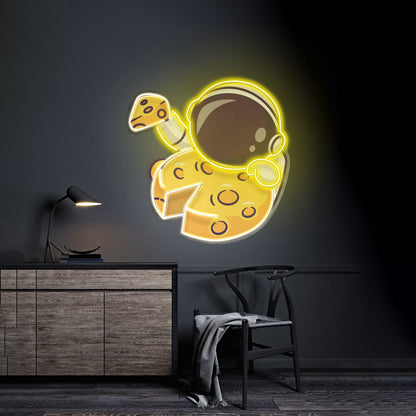 Astronaut Eating Cheese Moon Led Neon Sign Light Custom Led Signs - Shineneon
