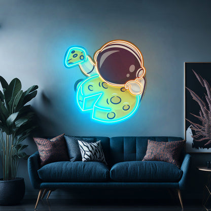 Astronaut Eating Cheese Moon Led Neon Sign Light Custom Led Signs - Shineneon